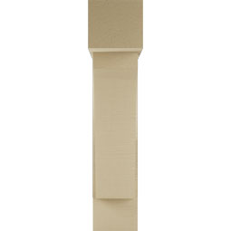 Ekena Millwork - BKTUR0756X28X36THR05RCPR - Timberthane Faux Wood Thorton Style Bracket w/ Offset Brace, Block Ends, 7 1/2"W x 28"D x 36"H, Primed Tan