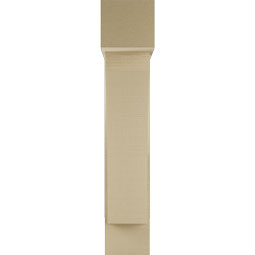 Ekena Millwork - BKTUR0756X28X40THR05RCPR - Timberthane Faux Wood Thorton Style Bracket w/ Offset Brace, Block Ends, 7 1/2"W x 28"D x 40"H, Primed Tan