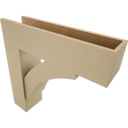 Ekena Millwork - BKTUR0756X30X30THR05RCPR - Timberthane Faux Wood Thorton Style Bracket w/ Offset Brace, Block Ends, 7 1/2"W x 30"D x 30"H, Primed Tan