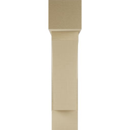 Ekena Millwork - BKTUR0756X30X34THR05RCPR - Timberthane Faux Wood Thorton Style Bracket w/ Offset Brace, Block Ends, 7 1/2"W x 30"D x 34"H, Primed Tan