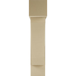 Ekena Millwork - BKTUR0756X30X36THR05RCPR - Timberthane Faux Wood Thorton Style Bracket w/ Offset Brace, Block Ends, 7 1/2"W x 30"D x 36"H, Primed Tan