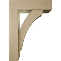 Ekena Millwork - BKTUR0756X30X42THR05RCPR - Timberthane Faux Wood Thorton Style Bracket w/ Offset Brace, Block Ends, 7 1/2"W x 30"D x 42"H, Primed Tan