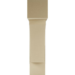 Ekena Millwork - BKTUR0756X32X32THR05RCPR - Timberthane Faux Wood Thorton Style Bracket w/ Offset Brace, Block Ends, 7 1/2"W x 32"D x 32"H, Primed Tan