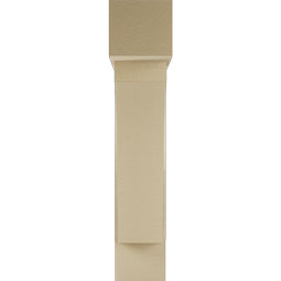 Ekena Millwork - BKTUR0756X32X38THR05RCPR - Timberthane Faux Wood Thorton Style Bracket w/ Offset Brace, Block Ends, 7 1/2"W x 32"D x 38"H, Primed Tan