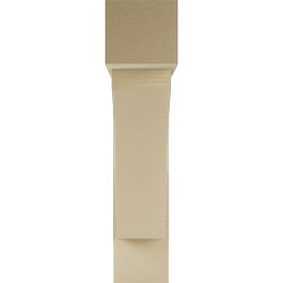 Ekena Millwork - BKTUR0756X34X34THR05RCPR - Timberthane Faux Wood Thorton Style Bracket w/ Offset Brace, Block Ends, 7 1/2"W x 34"D x 34"H, Primed Tan