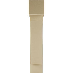 Ekena Millwork - BKTUR0756X34X40THR05RCPR - Timberthane Faux Wood Thorton Style Bracket w/ Offset Brace, Block Ends, 7 1/2"W x 34"D x 40"H, Primed Tan