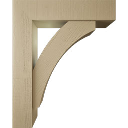 Ekena Millwork - BKTUR0756X34X42THR05RCPR - Timberthane Faux Wood Thorton Style Bracket w/ Offset Brace, Block Ends, 7 1/2"W x 34"D x 42"H, Primed Tan