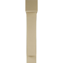 Ekena Millwork - BKTUR0756X36X44THR05RCPR - Timberthane Faux Wood Thorton Style Bracket w/ Offset Brace, Block Ends, 7 1/2"W x 36"D x 44"H, Primed Tan