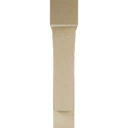 Ekena Millwork - BKTUR0756X40X40THR05RCPR - Timberthane Faux Wood Thorton Style Bracket w/ Offset Brace, Block Ends, 7 1/2"W x 40"D x 40"H, Primed Tan