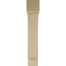 Ekena Millwork - BKTUR0756X40X44THR05RCPR - Timberthane Faux Wood Thorton Style Bracket w/ Offset Brace, Block Ends, 7 1/2"W x 40"D x 44"H, Primed Tan