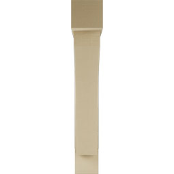 Ekena Millwork - BKTUR0756X48X48THR05RCPR - Timberthane Faux Wood Thorton Style Bracket w/ Offset Brace, Block Ends, 7 1/2"W x 48"D x 48"H, Primed Tan