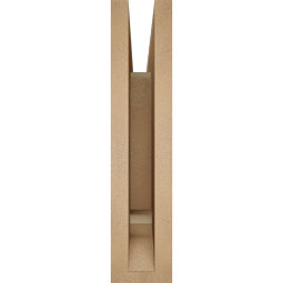 Ekena Millwork - BKTUR035X16X16THR01RCPR - Timberthane Faux Wood Thorton Style Bracket, Traditional Ends, 3 1/2"W x 16"D x 16"H, Primed Tan