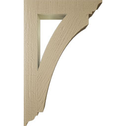 Ekena Millwork - BKTUR035X20X32THR01RCPR - Timberthane Faux Wood Thorton Style Bracket, Traditional Ends, 3 1/2"W x 20"D x 32"H, Primed Tan