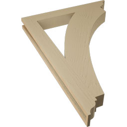Ekena Millwork - BKTUR035X28X40THR01RCPR - Timberthane Faux Wood Thorton Style Bracket, Traditional Ends, 3 1/2"W x 28"D x 40"H, Primed Tan