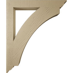 Ekena Millwork - BKTUR035X30X36THR01RCPR - Timberthane Faux Wood Thorton Style Bracket, Traditional Ends, 3 1/2"W x 30"D x 36"H, Primed Tan