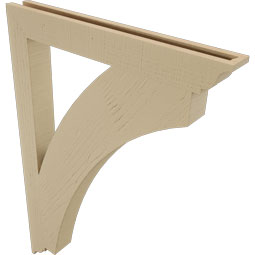 Ekena Millwork - BKTUR035X30X42THR01RCPR - Timberthane Faux Wood Thorton Style Bracket, Traditional Ends, 3 1/2"W x 30"D x 42"H, Primed Tan