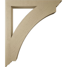 Ekena Millwork - BKTUR035X34X40THR01RCPR - Timberthane Faux Wood Thorton Style Bracket, Traditional Ends, 3 1/2"W x 34"D x 40"H, Primed Tan