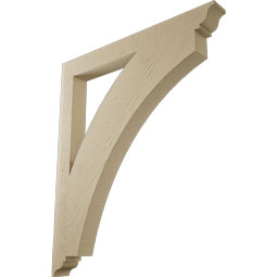 Ekena Millwork - BKTUR035X34X40THR01RCPR - Timberthane Faux Wood Thorton Style Bracket, Traditional Ends, 3 1/2"W x 34"D x 40"H, Primed Tan