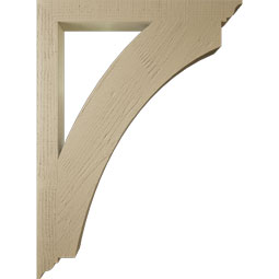Ekena Millwork - BKTUR035X34X46THR01RCPR - Timberthane Faux Wood Thorton Style Bracket, Traditional Ends, 3 1/2"W x 34"D x 46"H, Primed Tan