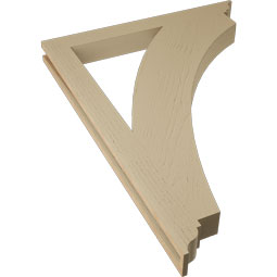 Ekena Millwork - BKTUR035X34X46THR01RCPR - Timberthane Faux Wood Thorton Style Bracket, Traditional Ends, 3 1/2"W x 34"D x 46"H, Primed Tan