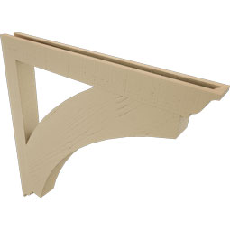 Ekena Millwork - BKTUR035X36X36THR01RCPR - Timberthane Faux Wood Thorton Style Bracket, Traditional Ends, 3 1/2"W x 36"D x 36"H, Primed Tan