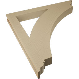 Ekena Millwork - BKTUR035X36X36THR01RCPR - Timberthane Faux Wood Thorton Style Bracket, Traditional Ends, 3 1/2"W x 36"D x 36"H, Primed Tan