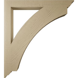 Ekena Millwork - BKTUR035X36X40THR01RCPR - Timberthane Faux Wood Thorton Style Bracket, Traditional Ends, 3 1/2"W x 36"D x 40"H, Primed Tan