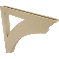 Ekena Millwork - BKTUR035X36X40THR01RCPR - Timberthane Faux Wood Thorton Style Bracket, Traditional Ends, 3 1/2"W x 36"D x 40"H, Primed Tan