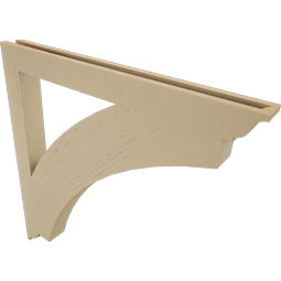 Ekena Millwork - BKTUR035X38X38THR01RCPR - Timberthane Faux Wood Thorton Style Bracket, Traditional Ends, 3 1/2"W x 38"D x 38"H, Primed Tan