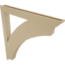 Ekena Millwork - BKTUR035X38X44THR01RCPR - Timberthane Faux Wood Thorton Style Bracket, Traditional Ends, 3 1/2"W x 38"D x 44"H, Primed Tan