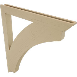 Ekena Millwork - BKTUR035X38X46THR01RCPR - Timberthane Faux Wood Thorton Style Bracket, Traditional Ends, 3 1/2"W x 38"D x 46"H, Primed Tan