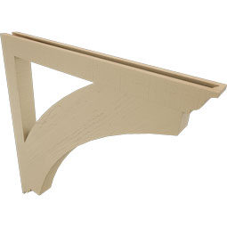 Ekena Millwork - BKTUR035X40X40THR01RCPR - Timberthane Faux Wood Thorton Style Bracket, Traditional Ends, 3 1/2"W x 40"D x 40"H, Primed Tan