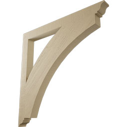 Ekena Millwork - BKTUR035X40X40THR01RCPR - Timberthane Faux Wood Thorton Style Bracket, Traditional Ends, 3 1/2"W x 40"D x 40"H, Primed Tan