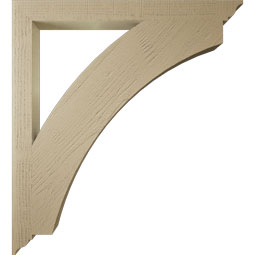 Ekena Millwork - BKTUR035X40X44THR01RCPR - Timberthane Faux Wood Thorton Style Bracket, Traditional Ends, 3 1/2"W x 40"D x 44"H, Primed Tan