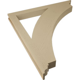 Ekena Millwork - BKTUR035X40X44THR01RCPR - Timberthane Faux Wood Thorton Style Bracket, Traditional Ends, 3 1/2"W x 40"D x 44"H, Primed Tan