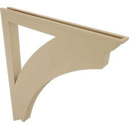Ekena Millwork - BKTUR035X40X48THR01RCPR - Timberthane Faux Wood Thorton Style Bracket, Traditional Ends, 3 1/2"W x 40"D x 48"H, Primed Tan
