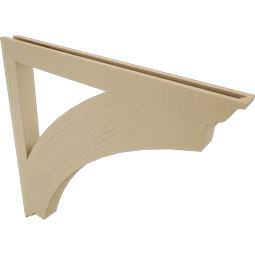Ekena Millwork - BKTUR035X42X42THR01RCPR - Timberthane Faux Wood Thorton Style Bracket, Traditional Ends, 3 1/2"W x 42"D x 42"H, Primed Tan