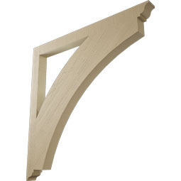 Ekena Millwork - BKTUR035X46X46THR01RCPR - Timberthane Faux Wood Thorton Style Bracket, Traditional Ends, 3 1/2"W x 46"D x 46"H, Primed Tan