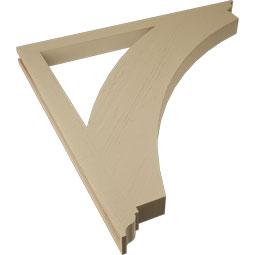 Ekena Millwork - BKTUR035X48X48THR01RCPR - Timberthane Faux Wood Thorton Style Bracket, Traditional Ends, 3 1/2"W x 48"D x 48"H, Primed Tan