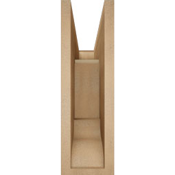 Ekena Millwork - BKTUR055X18X18THR01RCPR - Timberthane Faux Wood Thorton Style Bracket, Traditional Ends, 5 1/2"W x 18"D x 18"H, Primed Tan