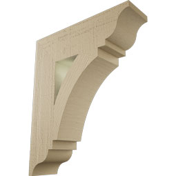 Ekena Millwork - BKTUR055X20X24THR01RCPR - Timberthane Faux Wood Thorton Style Bracket, Traditional Ends, 5 1/2"W x 20"D x 24"H, Primed Tan