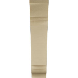 Ekena Millwork - BKTUR055X22X26THR01RCPR - Timberthane Faux Wood Thorton Style Bracket, Traditional Ends, 5 1/2"W x 22"D x 26"H, Primed Tan