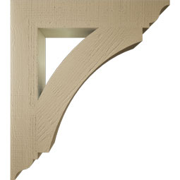Ekena Millwork - BKTUR055X32X36THR01RCPR - Timberthane Faux Wood Thorton Style Bracket, Traditional Ends, 5 1/2"W x 32"D x 36"H, Primed Tan
