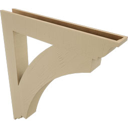 Ekena Millwork - BKTUR055X40X48THR01RCPR - Timberthane Faux Wood Thorton Style Bracket, Traditional Ends, 5 1/2"W x 40"D x 48"H, Primed Tan