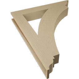 Ekena Millwork - BKTUR055X40X48THR01RCPR - Timberthane Faux Wood Thorton Style Bracket, Traditional Ends, 5 1/2"W x 40"D x 48"H, Primed Tan