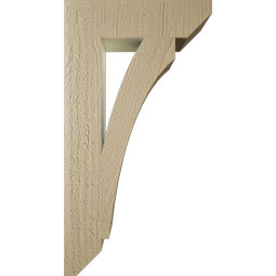 Ekena Millwork - BKTUR035X14X26THR06RCPR - Timberthane Faux Wood Thorton Style Bracket, Slat Ends, 3 1/2"W x 14"D x 26"H, Primed Tan