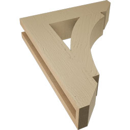 Ekena Millwork - BKTUR035X16X20THR06RCPR - Timberthane Faux Wood Thorton Style Bracket, Slat Ends, 3 1/2"W x 16"D x 20"H, Primed Tan