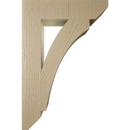 Ekena Millwork - BKTUR035X16X24THR06RCPR - Timberthane Faux Wood Thorton Style Bracket, Slat Ends, 3 1/2"W x 16"D x 24"H, Primed Tan