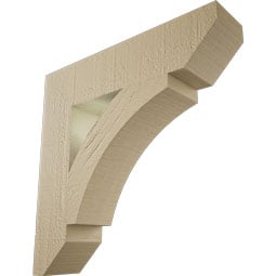 Ekena Millwork - BKTURTHR22 - Timberthane Rough Cedar Faux Wood Thorton Slat Bracket