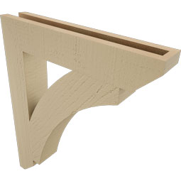 Ekena Millwork - BKTUR035X20X24THR06RCPR - Timberthane Faux Wood Thorton Style Bracket, Slat Ends, 3 1/2"W x 20"D x 24"H, Primed Tan